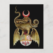 Alchemy Dragon Vintag Illustration Postkarte (Vorderseite)
