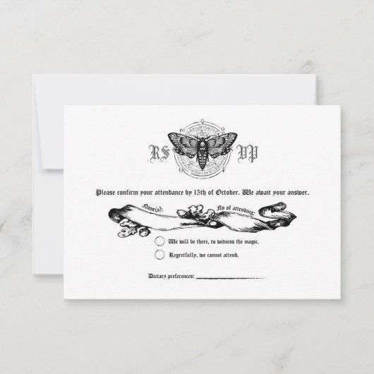 Alchemy Gothic RSVP Card (Vorderseite)