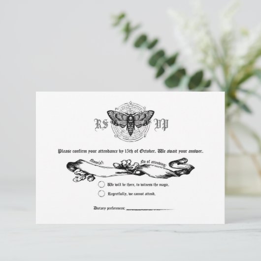 Alchemy Gothic RSVP Card (Stehend Vorderseite)