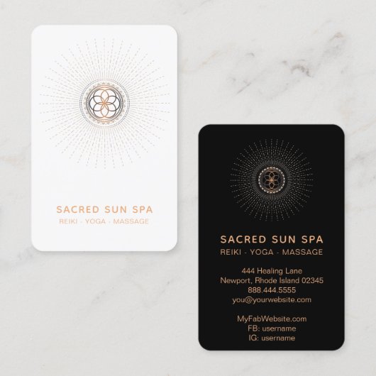 *~* Alchemy Heilige Geometrie Shaman Mandala Visitenkarte (Vorne/Hinten)