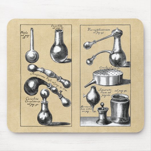 Alchemy Laboratory Beakers and Tools Mousepad (Vorne)