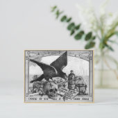 Alchemy Laboratory Raven and Human Skull Postkarte (Stehend Vorderseite)