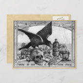 Alchemy Laboratory Raven and Human Skull Postkarte (Vorne/Hinten)