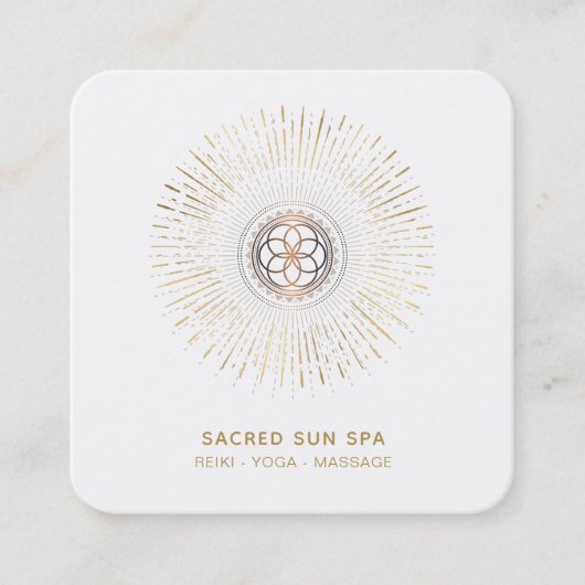 *~* Alchemy - Mandala Shaman SUN Sacred Geometry Quadratische Visitenkarte (Vorderseite)