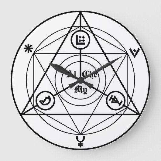 Alchemy Manifesto Große Wanduhr (Vorderseite)