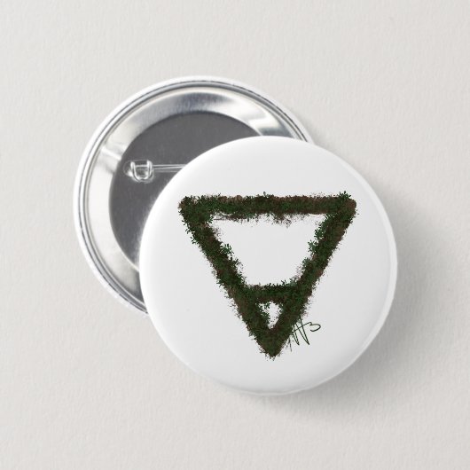 Alchemy-Symbol für Rocky Earth-Element Button (Vorne & Hinten)