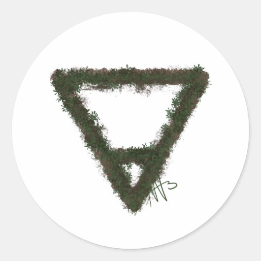Alchemy-Symbol für Rocky Earth-Element Runder Aufkleber (Vorderseite)