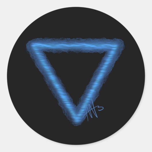 Alchemy-Symbol für Wavy Water Element Runder Aufkleber (Vorderseite)