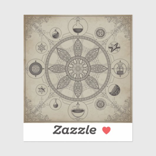 Alchemy-Themed Painting Images Aufkleber (Blatt)