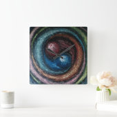 "Alchemy" von Ramona Dumitrescu Quadratische Wanduhr (Zuhause)