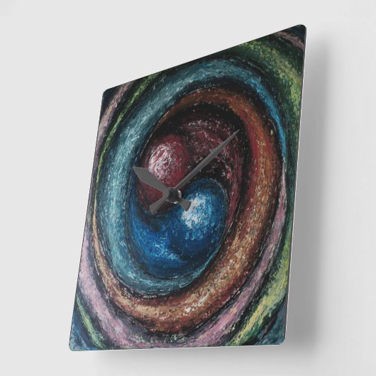 "Alchemy" von Ramona Dumitrescu Quadratische Wanduhr (Winkel)