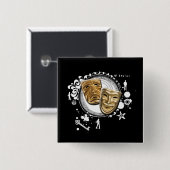 Alchimie der Schauspiel-Drama-Masken Button (Vorne & Hinten)