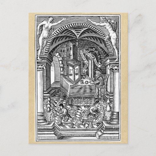 Alchimie des Mittelalters und Stein der Weisen Postkarte (Vorderseite)
