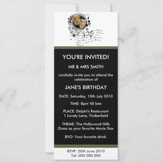 Alchimie des Schauspiels Einladung (Vorderseite)