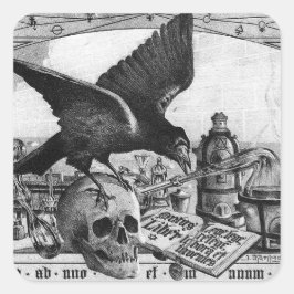 Alchimie-Labrador und menschliche Schädelkleber Quadratischer Aufkleber