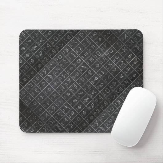 Alchimie-Symbol-schwarze Tafel-Tafel Mousepad (Mit Mouse)