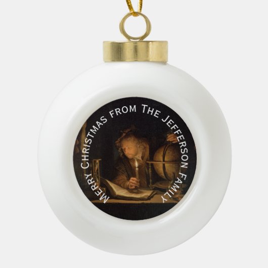 Alchimisten im Labor Keramik Kugel-Ornament (Vorderseite)