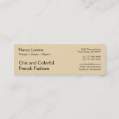 ALCINA, französische Kunst-Deko-Dame: WUNDERLICHER Mini Visitenkarte (Rückseite)