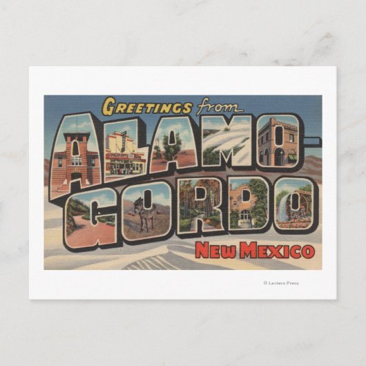Alcirordo, New Mexico - Große Briefmarkenszenen Postkarte (Vorderseite)