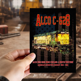 Alco C-628 Diesel Locomotive und amerikanische Fla Postkarte