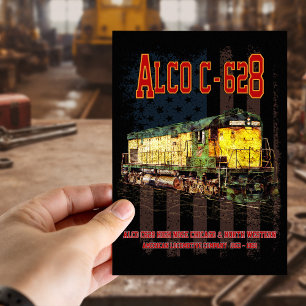 Alco C-628 Diesel Locomotive und amerikanische Fla Postkarte