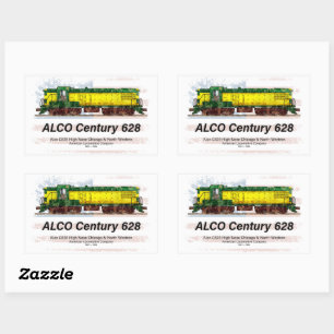 Alco C-628 Diesel Locomotive und amerikanische Fla Rechteckiger Aufkleber