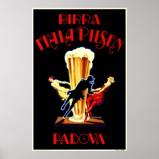 Alcohol BIRRA ITALA PILSEN PADOVA Vintages Bier Poster (Vorne)