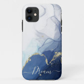 Alcohol blue ink iPhone Case (Rückseite)