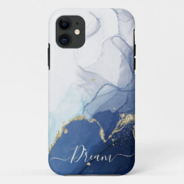 Alcohol blue ink iPhone Case