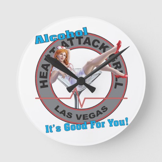 Alcohol Clock Runde Wanduhr (Vorderseite)