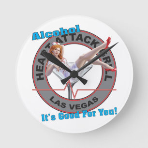 Alcohol Clock Runde Wanduhr