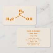 Alcohol Ethanol Molecular Chemical Formula Visitenkarte (Vorne/Hinten)