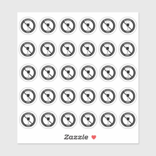 Alcohol Free Wedding Place Card Mini Meal Choice Aufkleber (Blatt)