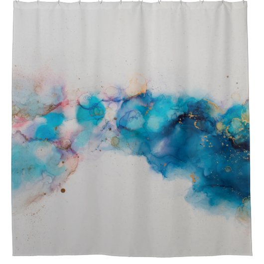 Alcohol Ink Art. Abstrakte Malerei. Alkoholtink ba Duschvorhang (Vorderseite)