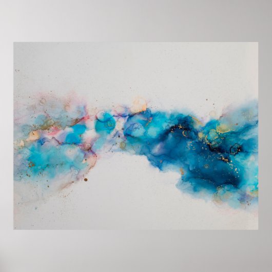 Alcohol Ink Art. Abstrakte Malerei. Alkoholtink ba Poster (Vorne)