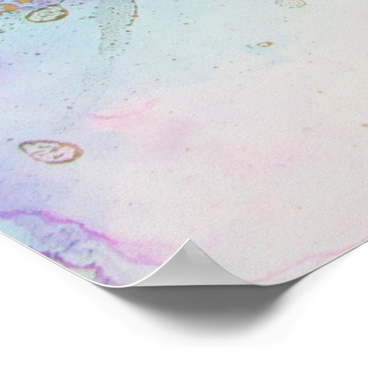 Alcohol Ink Art. Abstrakte Malerei. Alkoholtink ba Poster (Ecke)