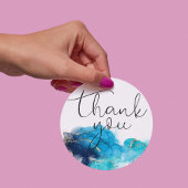 Alcohol Ink Blue Glitzer Runder Aufkleber