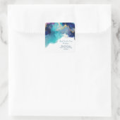 Alcohol Ink Blue Lavendel Image Danke Aufkleber (Tasche)