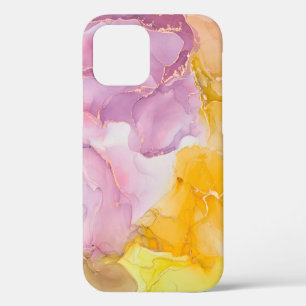 Alcohol ink colors translucent. Fluid Art. Modern iPhone 12 Hülle