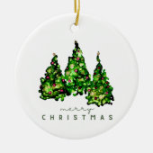 Alcohol Ink Design Christmas Tree Ceramic Ornament (Vorne)