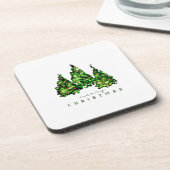 Alcohol Ink Design Christmas Tree Coasters Getränkeuntersetzer (Linke Seite)