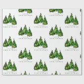 Alcohol Ink Design Christmas Tree Gift Wrap Geschenkpapier (Flach)