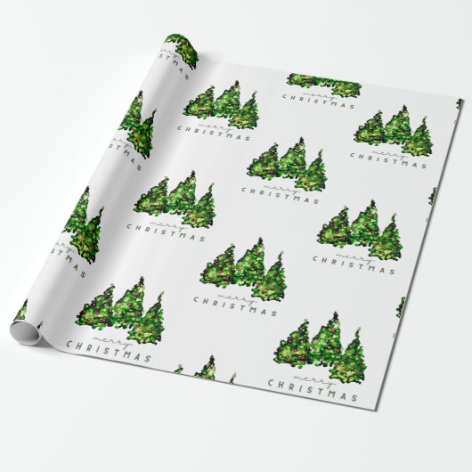 Alcohol Ink Design Christmas Tree Gift Wrap Geschenkpapier (Ungerollt)
