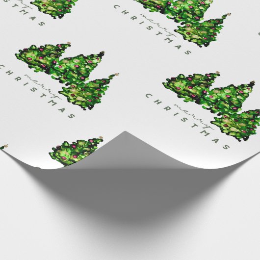 Alcohol Ink Design Christmas Tree Gift Wrap Geschenkpapier (Ecke)