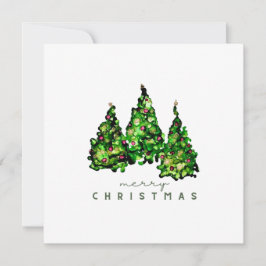 Alcohol Ink Design Christmas Tree Holiday Card Feiertagskarte
