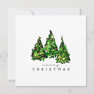 Alcohol Ink Design Christmas Tree Holiday Card Feiertagskarte