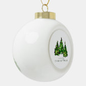 Alcohol Ink Design Christmas Tree Holiday Card Keramik Kugel-Ornament (Links)