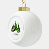 Alcohol Ink Design Christmas Tree Holiday Card Keramik Kugel-Ornament (Rechts)