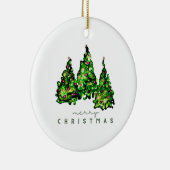 Alcohol Ink Design Christmas Tree Holiday Card Keramik Ornament (Rechts)