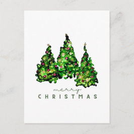 Alcohol Ink Design Christmas Tree Postcard Feiertagspostkarte